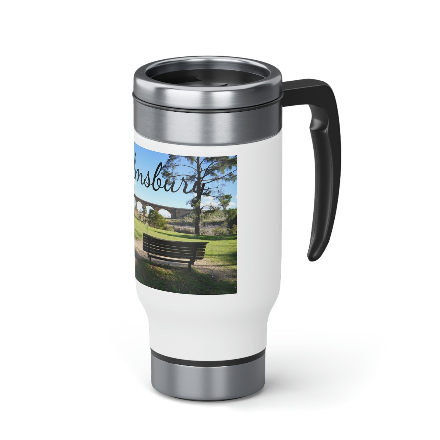 Stainless Steel Travel Mug with Handle, 14oz